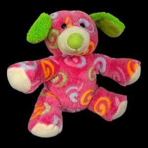 Pink Plush Dog Stuffed Animal Swirl Pattern 9 In Toy Goffa International